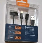 REIKO1.01.0 Out Of 5 STARS(2)REIKO Trio Usb Data Cable For Iphone In Black.. Fixed Price $9.98.