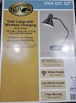 Hampton Bay 19 In. Black Desk Task Lamp With Wireless And Usb Charging Station. Fixed Price $29.99.