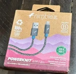 Nimble Powerknit 6.5FT Usb-a To Usb-c Cable Grey New. Fixed Price $10.99.