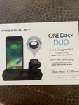 Charging Dock Duo, 2 1 Apple Watch & Iphone. Press Play - Tested. Fixed Price $15.00.