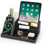 Fast Wireless Charging Station With Desk Organizer For Iphone 17/16/15/15 Black. Fixed Price $64.02.