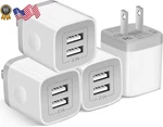 Usb Wall Charger 4-PACK 2.1A Dual Port Cube Power Adapter Plug. Fixed Price $14.47.