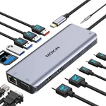Mokin 14-IN 1- Usb Laptop Docking Station Dual Monitor Model MOUC0221. Fixed Price $17.99.