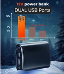 12V 5000MAH Power Bank Dual Usb-c, Fits In Pocket, Tech, Battery, Charge. Fixed Price $9.00.