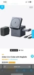 New Anker 3-IN-1 Cube Magnetic Charger AKY1811JA1. Fixed Price $50.00.