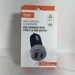 Itek High Speed Charging Car Charger With Type & Usb Output.. Fixed Price $8.99.