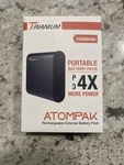 Trianium Atompak Portable Battery 10400MAH 2.4A Rechargeable Powerbank Charger. Fixed Price $10.00.