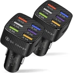Amiss Car Adapter, 6 Usb Multi Port, Fast Charger, Include Black 2PCS. Fixed Price $15.35.