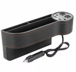 Car Seat Pu Leather Side Pocket Storage With Two Usb Chargers And 2 Lights. Fixed Price $30.00.