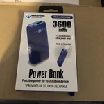 Electronic Necessities 3600MAH Portable Power Bank And Built-in Flashlight Blue. Fixed Price $10.00.