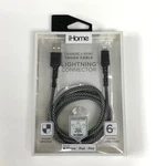 Ihome 6FT. Braided Lightning Cable Mfi-certified-black/ Gray/ Pink/ Purple/ Teal. Fixed Price $14.99.