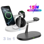 3IN1 15W Magnetic Wireless Charger Station For Apple Watch Iphone 16/15/14/13/12. Fixed Price $17.58.