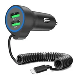 Apple Mfi Certified Usb Car Charger Plug, Aymla Dual Port Coiled Cord Auto Cigar. Fixed Price $20.92.