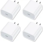 4 Pack Usb-c Wall Charger, 20W Power Adapter Replacement For Phone 17/1. Fixed Price $26.99.