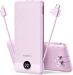 Portable Charger Built-in Cables And Ac Wall Plug, Usb Power Bank 10000MAH. Fixed Price $15.99.