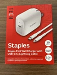 Staples Tech Gan Usb-c Wall Charger With Cable 30W White (ST62325-CC). Fixed Price $10.00.